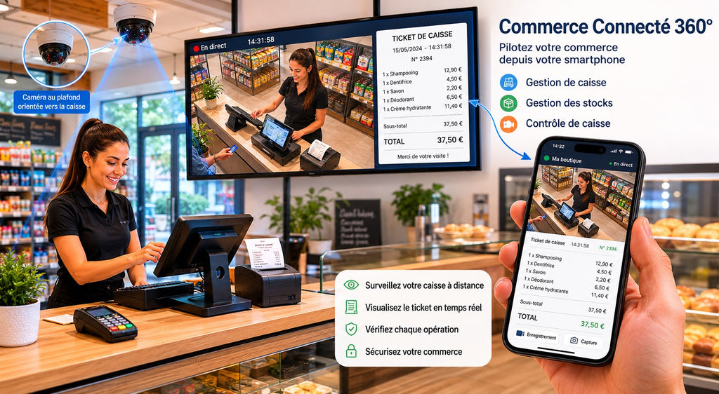 Commerce Connecté 360° – Gestion de caisse, stocks et contrôle vidéo des encaissements